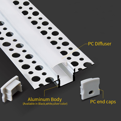 LED اللوح الجصي الألومنيوم راحة دريوال الجص الجبس الصمام الخفيفة شرائط الألومنيوم قناة مع غطاء الكمبيوتر