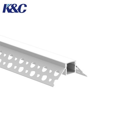 6063 T5 ملف تعريف ألومنيوم LED مجوف بحجم W53.5 × H23.8 مم وطول مخصص 3 أمتار/قطعة لإضاءة شرائط LED