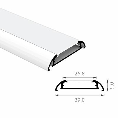 سعر جيد K19 6063 سبيكة الألومنيوم المثبتة على السطح LED شريط الألومنيوم بروفيل مع غطاء PC Frosted الانترنت