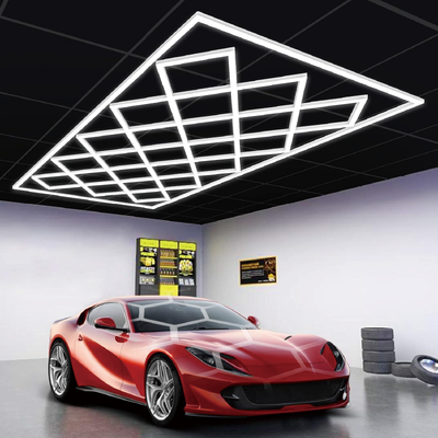 LED Hexagon Light Modular Ceiling Lighting System for Garage Gym Workshop Office Connectable Honeycomb LED Hex Light Panels