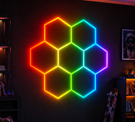 سعر جيد RGB LED الضوء السادس الأطراف نظام إضاءة السقف المعد لدورة المرآب ورشة العمل المكتب وسهلة التثبيت الانترنت