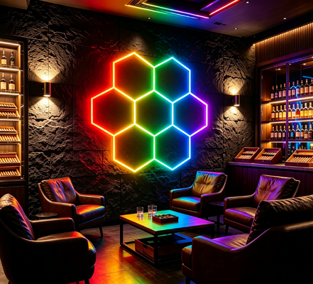 سعر جيد RGB LED الضوء السادس الأطراف نظام إضاءة السقف المعد لدورة المرآب ورشة العمل المكتب وسهلة التثبيت متصل