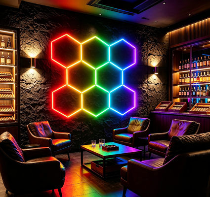 سعر جيد وحدات LED هيكساجونال الضوء RGB حليب الحلوى ألواح السقف للإضاءة متعددة الاستخدامات في ورشة العمل في المرآب والمساحات المكتبية متصل