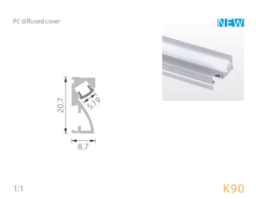 سعر جيد PC PMMA Diffuser لـ 30D Aluminium LED Wall Profile lighint الخطي الانترنت