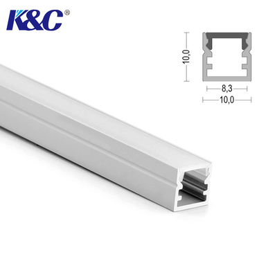10 * 10 مم LED قطاع الألومنيوم الشخصي مع غطاء الناشر PMMA PC