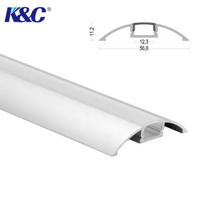 سعر جيد متجمد PMMA LED قطاع الألومنيوم IP20 56.8 * 11.2mm جولة الرفع الانترنت