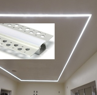 LED اللوح الجصي سبائك الألومنيوم 6063 T5 الإسكان النتوء لإضاءة السقف