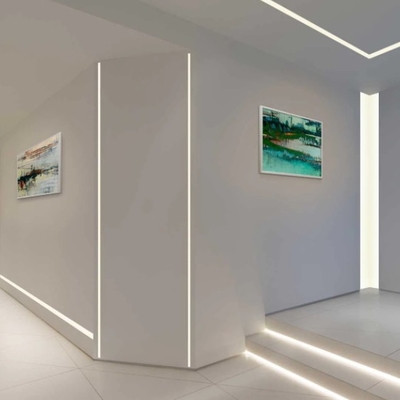 شرائط إضاءة LED من سبائك الألومنيوم قناة مع غطاء PC PMMA راحة جبس دريوال