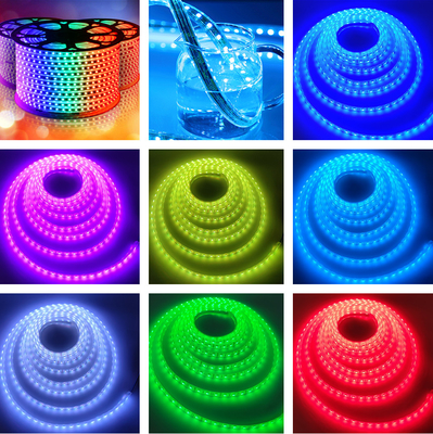 SMD5050 مرنة RGB LED قطاع أضواء هلام السيليكا الملونة DC24V 60 المصابيح مقاوم للماء IP68
